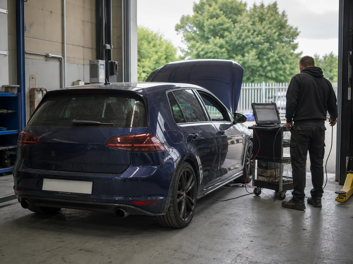 Volkswagen Golf GTD undergoing a custom Stage 1 remap with live datalogging